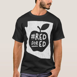 T-shirt Red for Ed Arizona Teacher Apple Chalk Rough