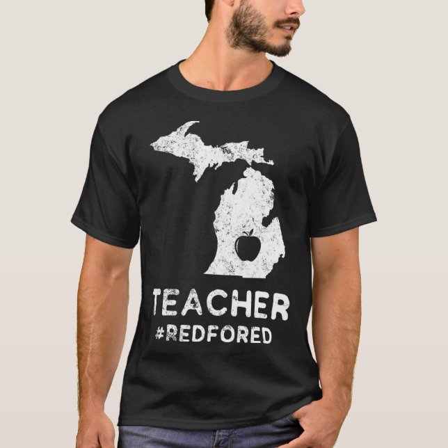 T-shirt Red For Ed Michigan Enseignant Éducation Publique  (Devant)