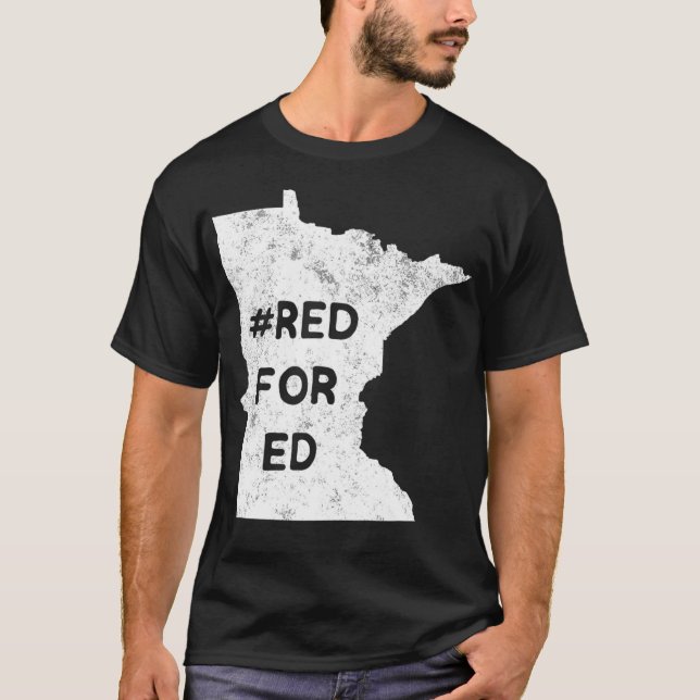 T-shirt Red For Ed Minnesota Enseignant Éducation Publique (Devant)
