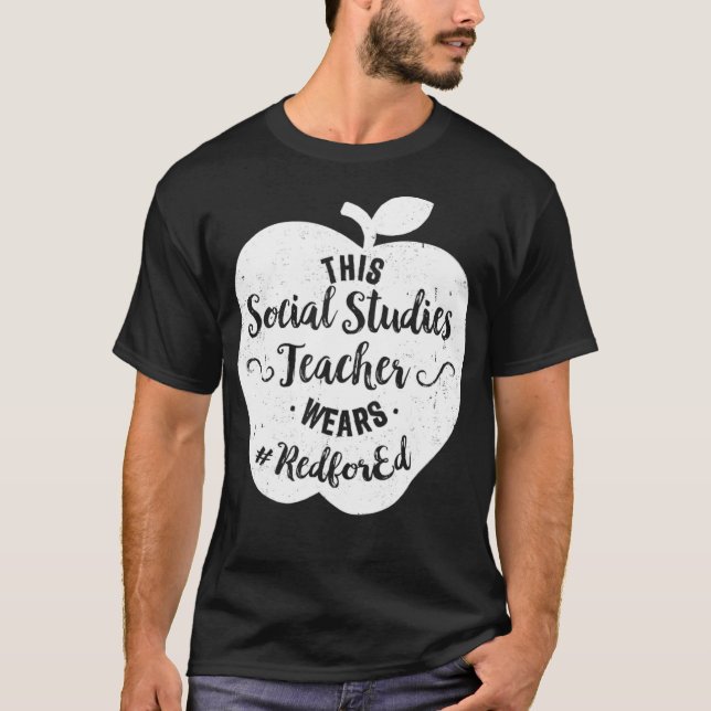 T-shirt Red For Ed  Social Studies Teacher Protest Walkout (Devant)
