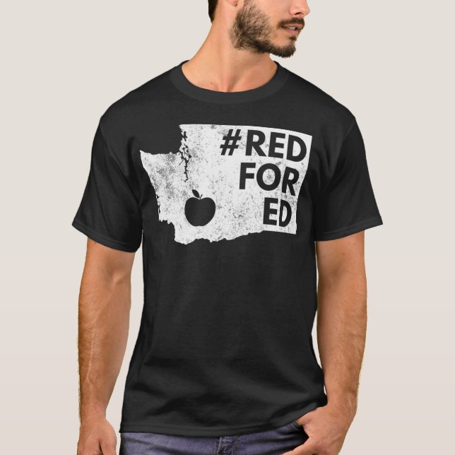 T-shirt Red For Ed  Washington Teacher Public Education  (Devant)