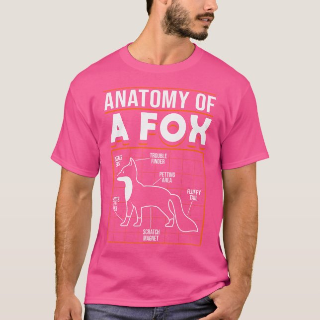 T-shirt Red Fox Kawaii Anatomie D'Un Renard (Devant)