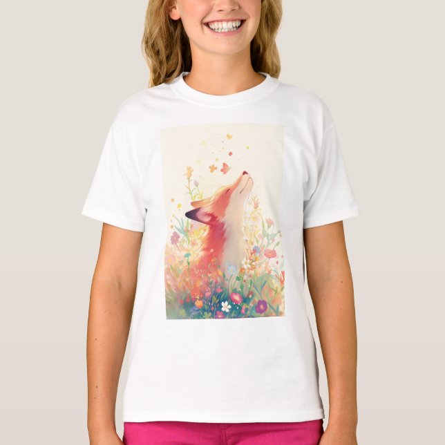 T-shirt Red Fox Meadow Dreams (Devant)