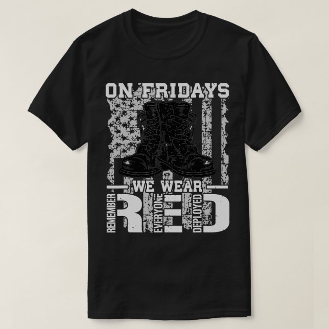 T-shirt Red Friday Militaires se souviennent de tous les d (Design devant)