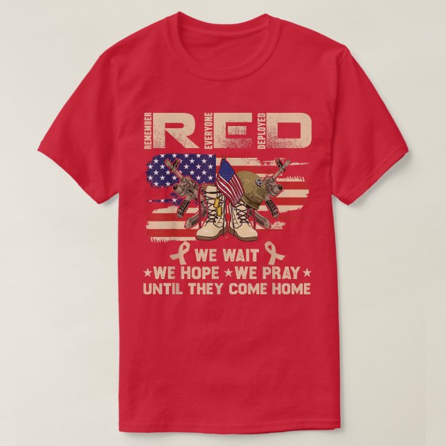 T-shirt Red Friday Souvenez-vous de tous déployés États-Un (Design devant)
