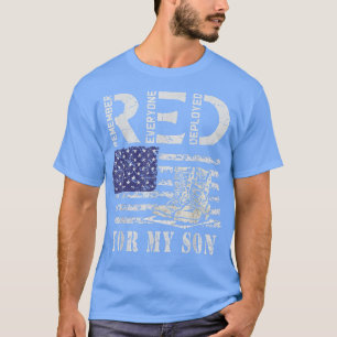 T-shirt Red Friday Support Son American Flag Heart Militar