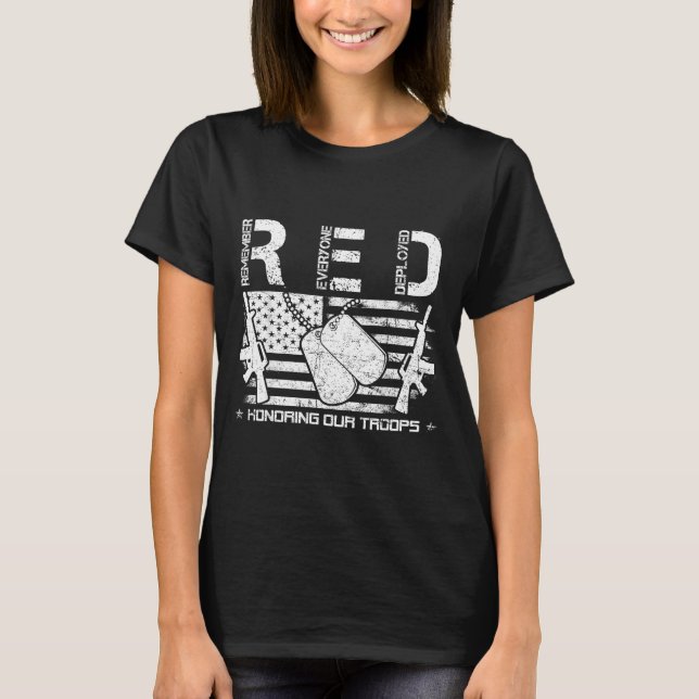 T-shirt Red fridays remember everyone deployed honoring ou (Devant)