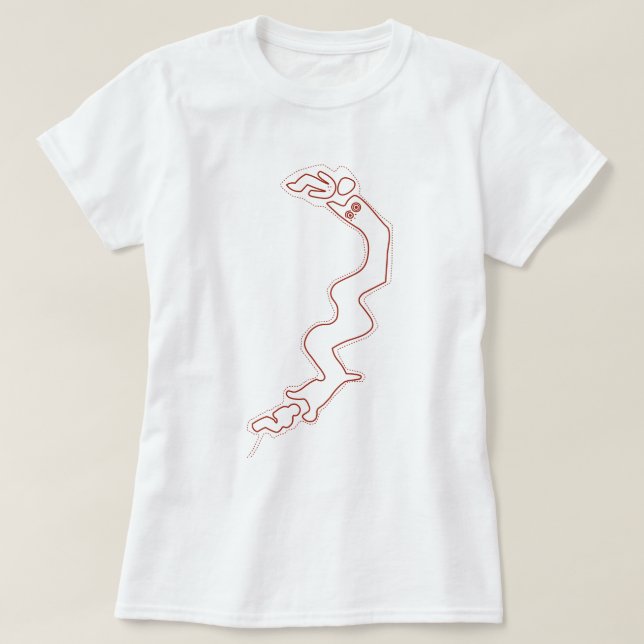 T-shirt Red Geoglyphs Nazca Lines Ancien Dragon Aliens (Design devant)