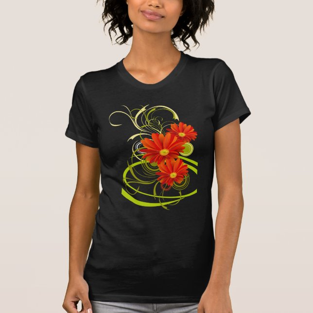 T-shirt Red Gerbera Daisy (Devant)