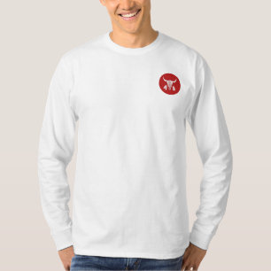 T-shirt Red Ghost Dance Buffalo cercle blanc à manches lon