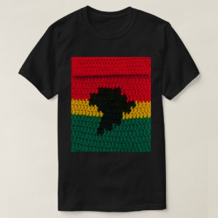 T-shirt Red Gold Green Black Africa Crochet d'artistes