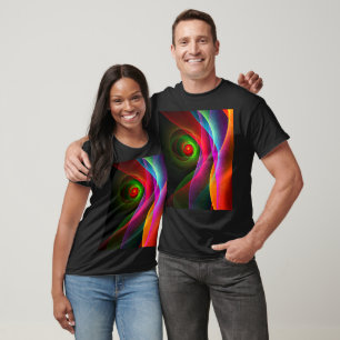 T-shirt Red Green Orange Modern Abstrait Art Motif #22