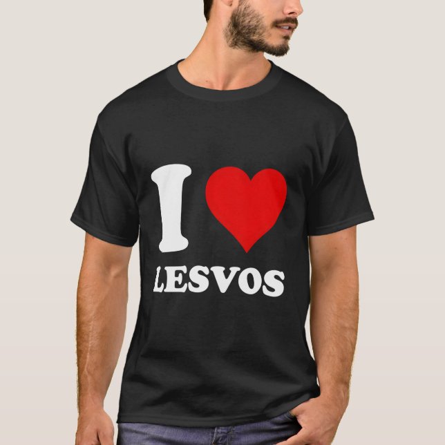 T-shirt Red He I Love Lesbos (Devant)