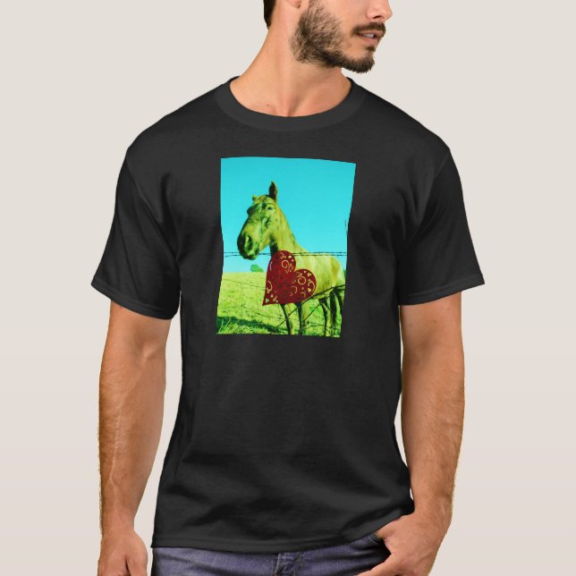 T-shirt Red Heart and Horse (Devant)