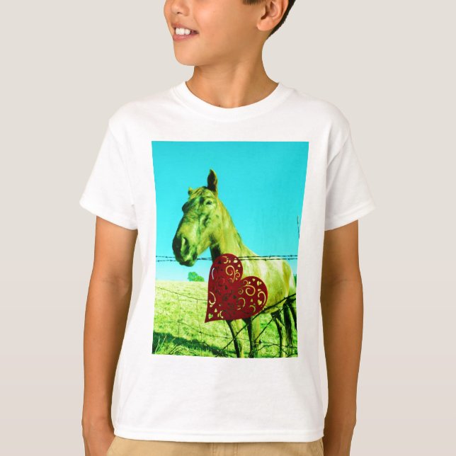 T-shirt Red Heart and Horse (Devant)
