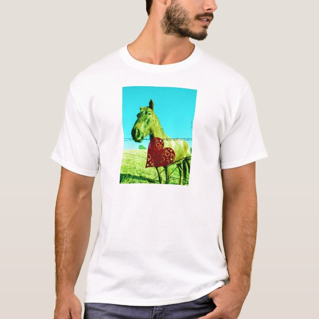 T-shirt Red Heart and Horse (Devant)