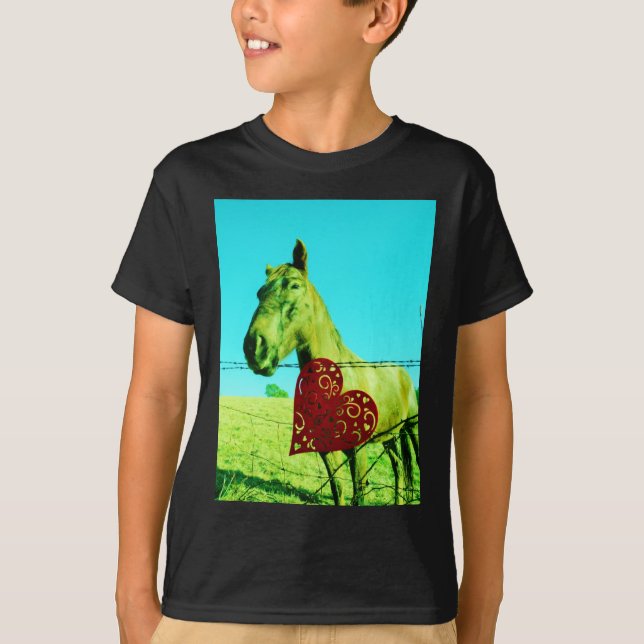 T-shirt Red Heart and Horse (Devant)