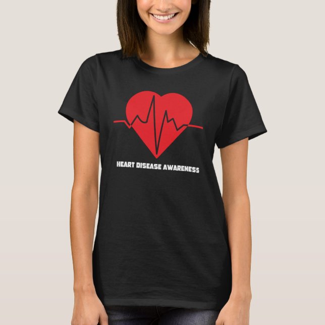T-shirt Red Heart Disease Awareness In February Heart Heal (Devant)