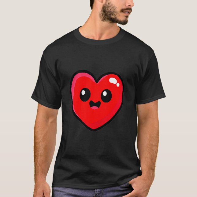 T-shirt Red Heart Funny Cute Design For Men Women Husband  (Devant)