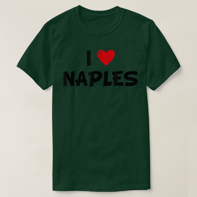 T-shirt Red Heart Girls Boys I Love Naples (Design devant)