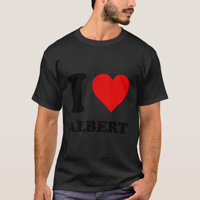 T-shirt Red Heart I Love Albert (Devant)