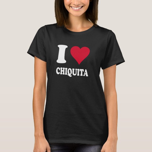 T-shirt Red Heart I Love Chiquita (Devant)