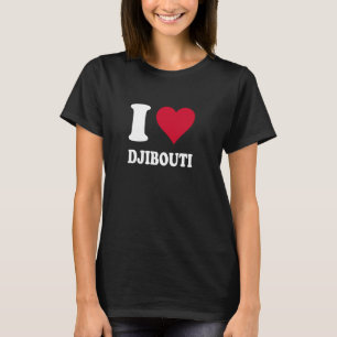 T-shirt Red Heart I Love Djibouti