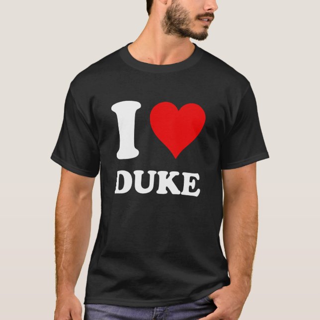 T-shirt Red Heart I Love Duke (Devant)