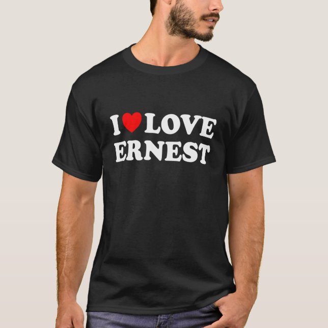 T-shirt Red Heart I Love Ernest (Devant)