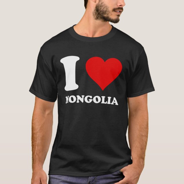T-shirt Red Heart I Love Mongolie (Devant)