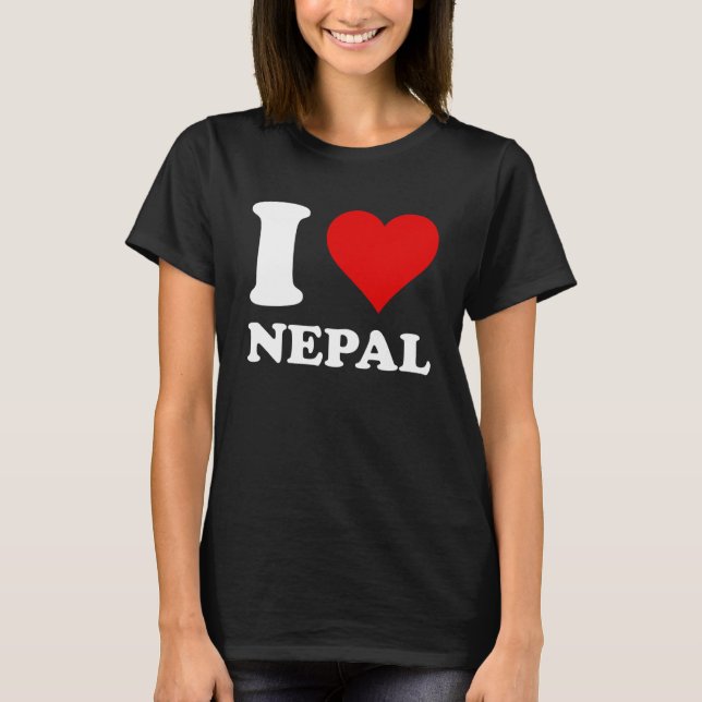T-shirt Red Heart I Love Nepal (Devant)
