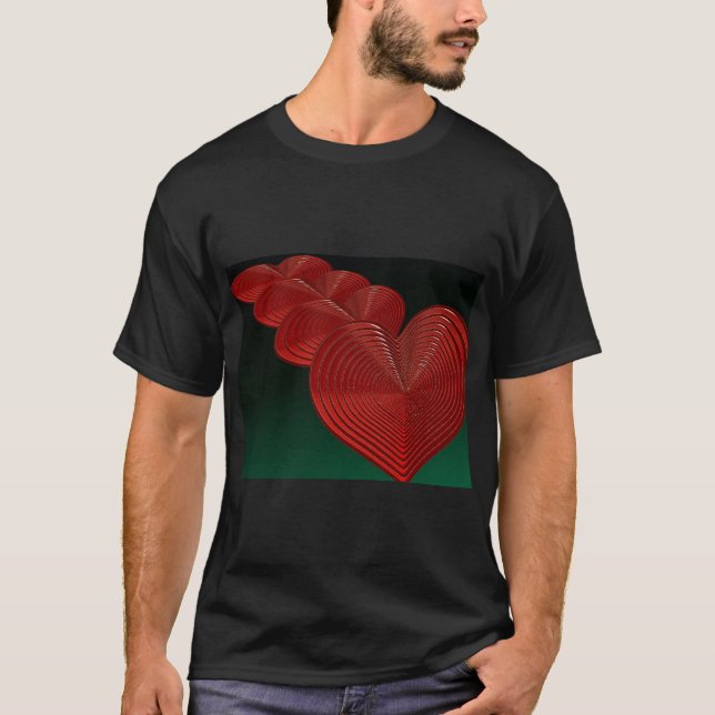 T-shirt Red Heart Love Tee sur Bold Arrière - plan (Devant)