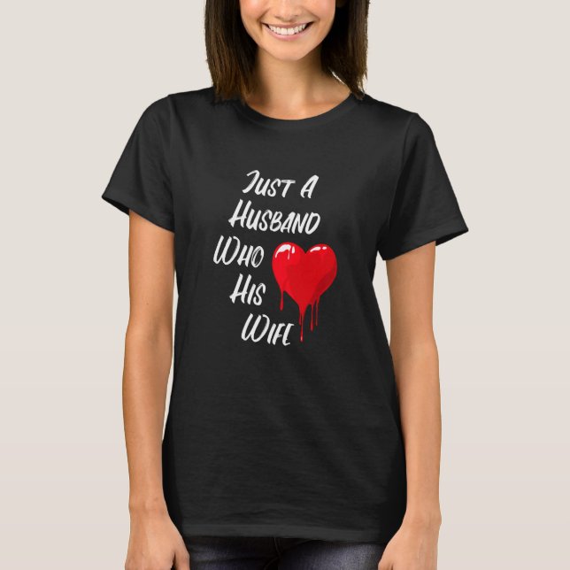 T-shirt Red Heart Message Of Love Husband Valentine's Day (Devant)