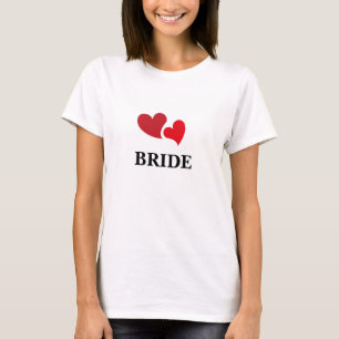 T-shirt Red Hearts mariée Typographie conception minimale
