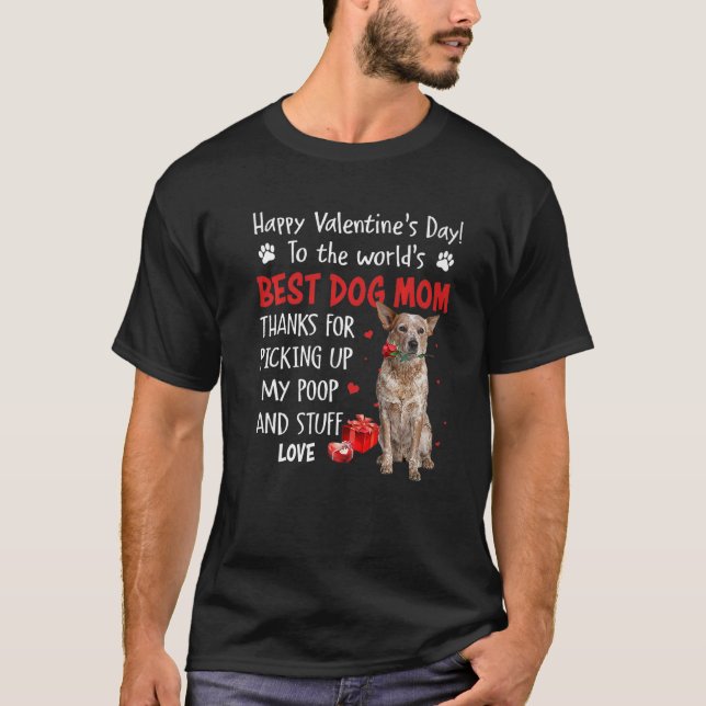 T-shirt Red Heeler Best Dog Mom Valentines Day Puppy Dogs (Devant)