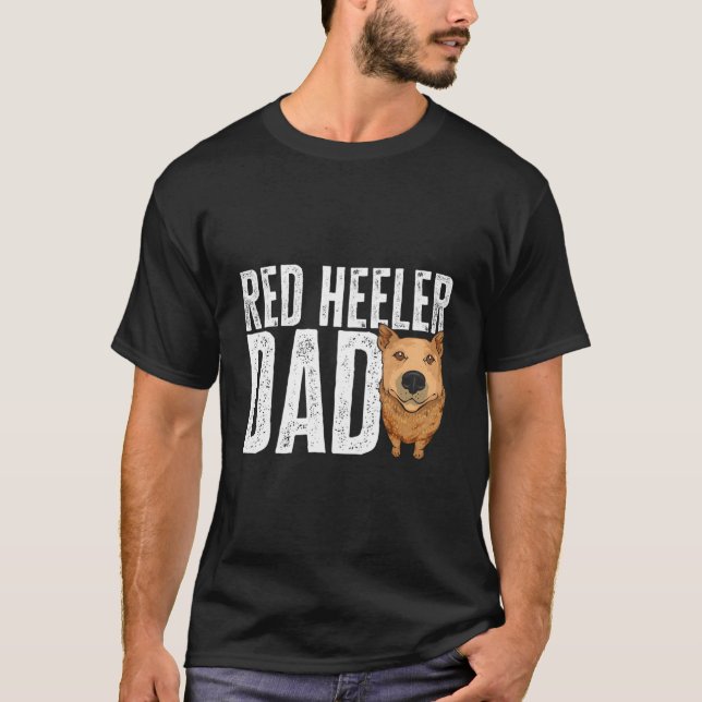 T-shirt Red Heeler Papa Australian Cattle Chien Papa (Devant)