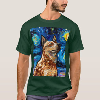 T-shirt Red Heeler Starry Night Australian Cattle Dog Port