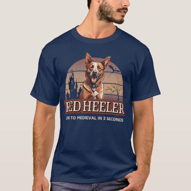 T-shirt Red Heeler Zeroo Médiéval En 3 Secondes amis (Devant)