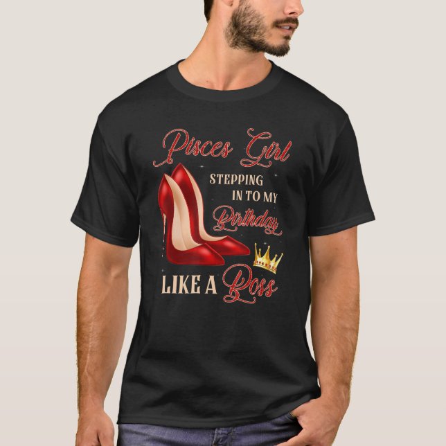 T-shirt Red Heels Pisces Girl Entrée dans Astro Anniversai (Devant)
