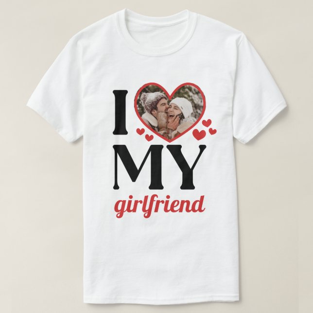 T-shirt Red I Heart My Girami Ajouter photo (Design devant)