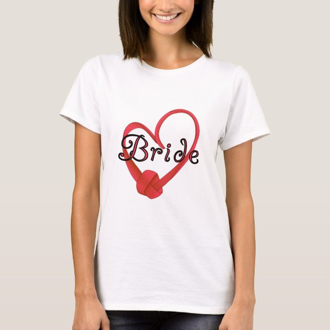 T-shirt Red Knot Heart Bride (Devant)