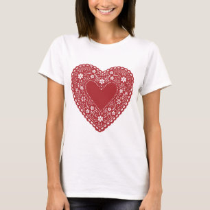 T-shirt Red Lace Heart