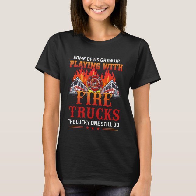 T-shirt Red Line American Flag Cool Firefighter Plus Taill (Devant)