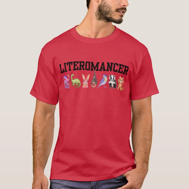 T-shirt Red Literomancer avec totems Maison (Devant)
