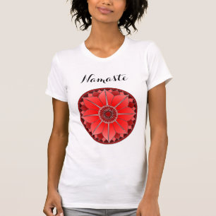 T-shirt Red Lotus Mandala Namaste Typographie Yoga Custom