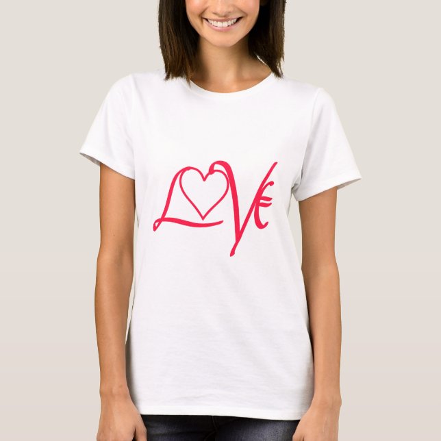T-shirt Red love word (Devant)