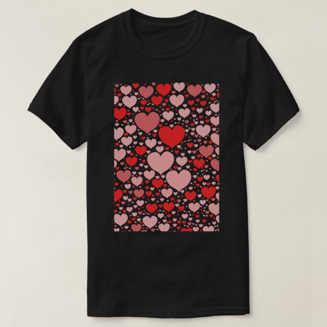 T-shirt Red Lovely Hearts 2 (Design devant)
