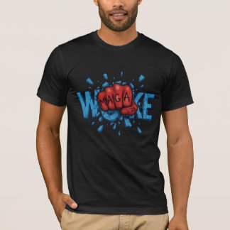 T-SHIRT RED MAGA 28 FIST PUNCHES THROUGH WOKE