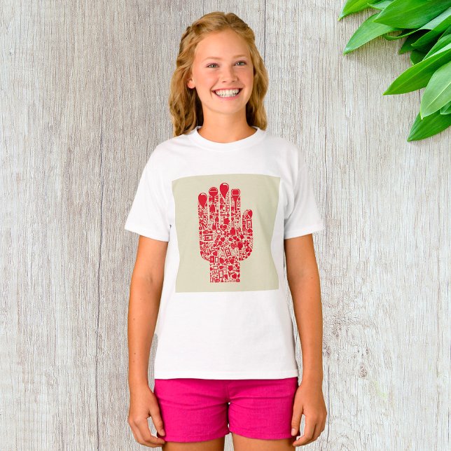 T-shirt Red Medical Hand Symbol Healthcare (Créateur téléchargé)