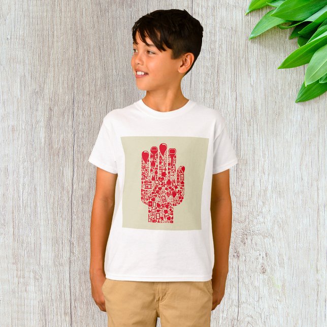 T-shirt Red Medical Hand Symbol Healthcare (Créateur téléchargé)